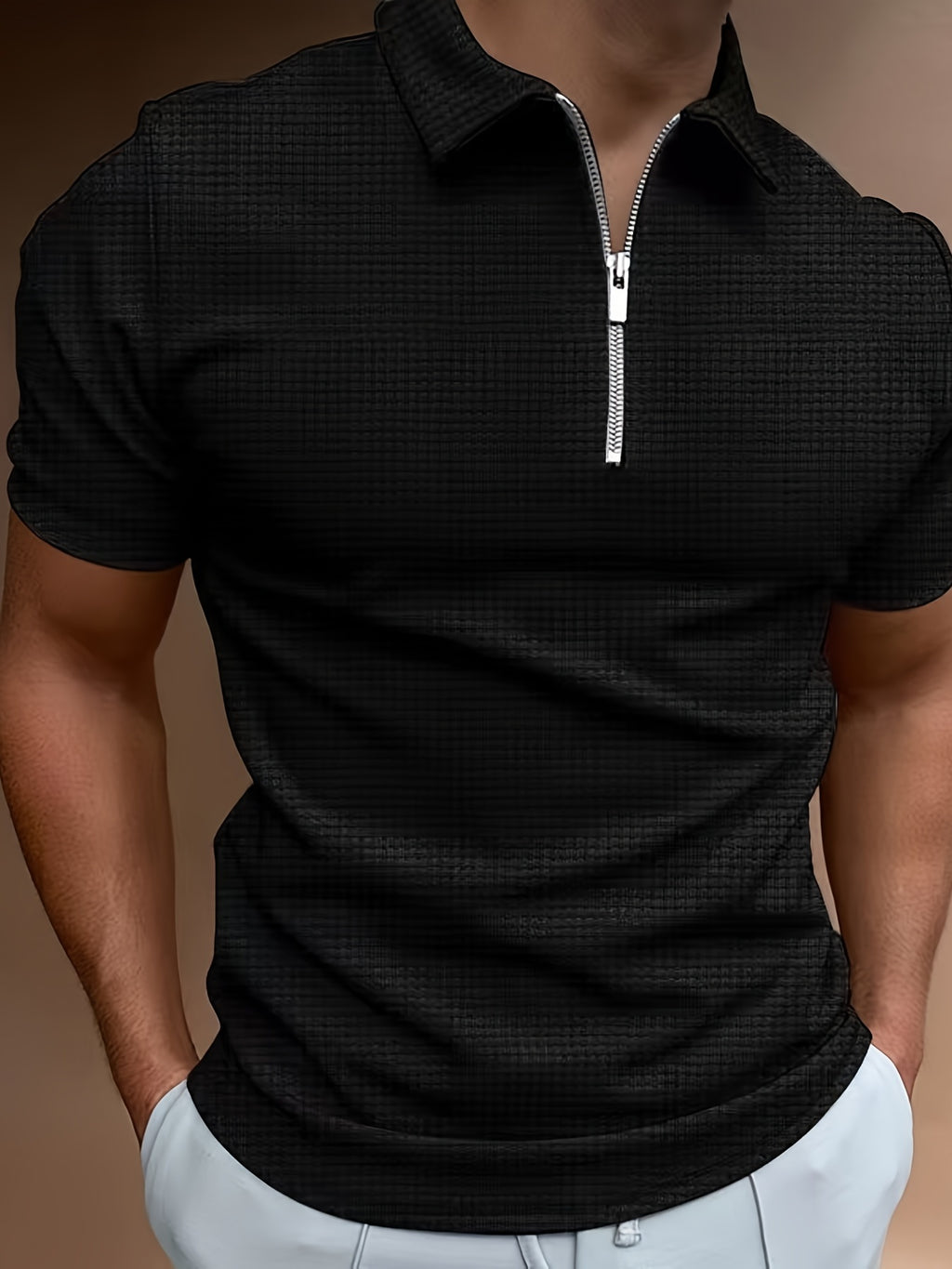 Camisa de manga corta con cremallera para Hombre
